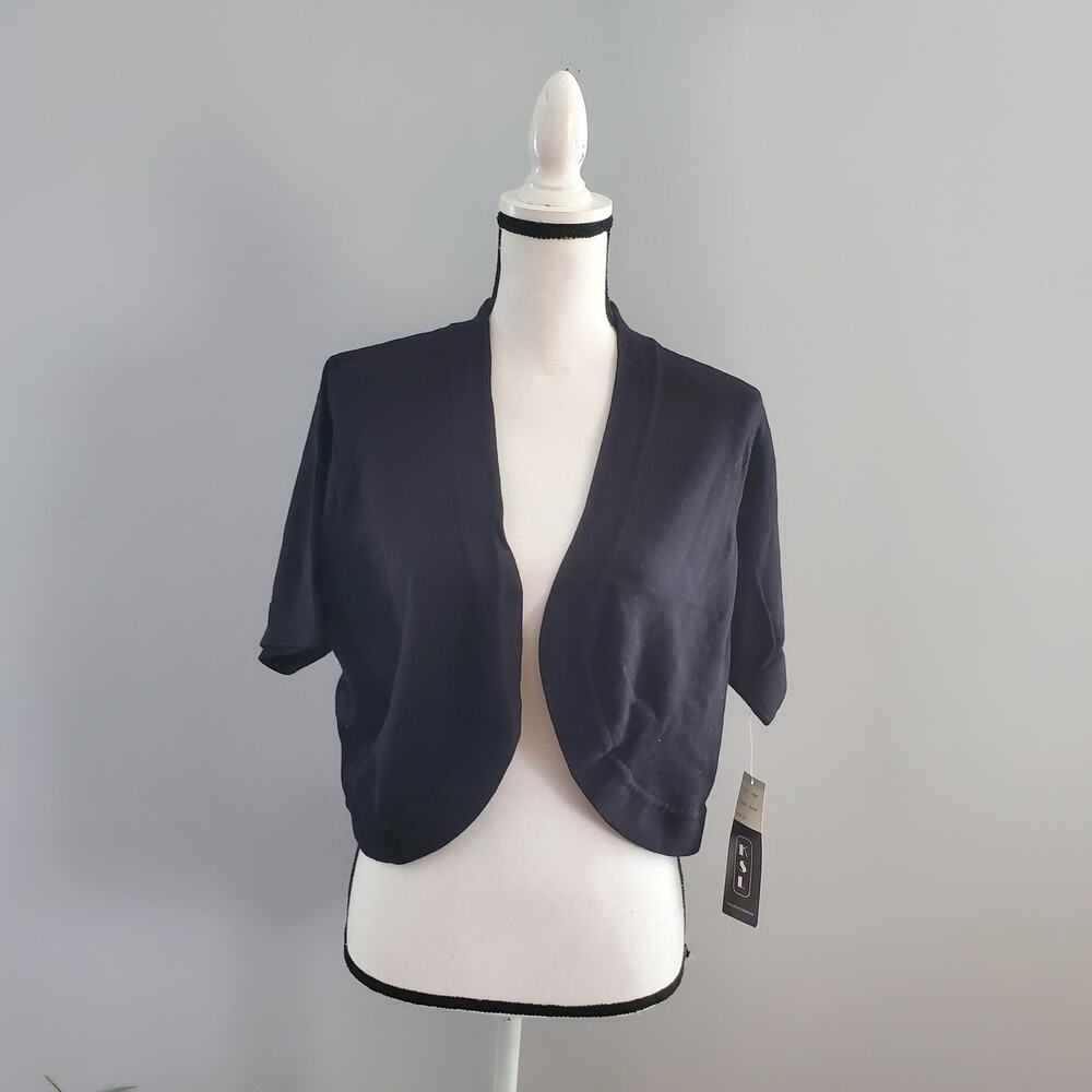 KSL Division of Karin Stevens Black Open Short Cardigan 1X